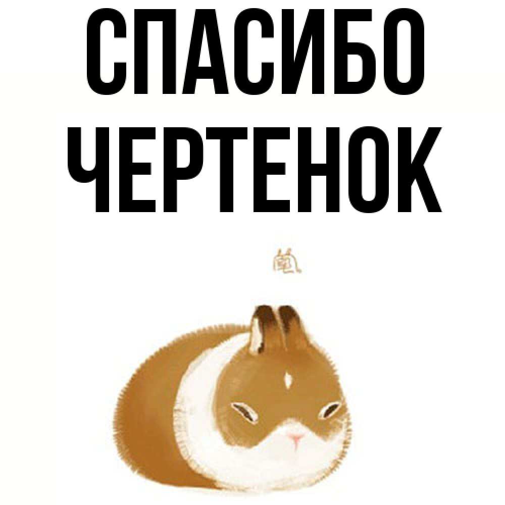 Открытка на каждый день с именем, чеpтенок Спасибо коричнево белый домашний питомец Прикольная открытка с пожеланием онлайн скачать бесплатно 