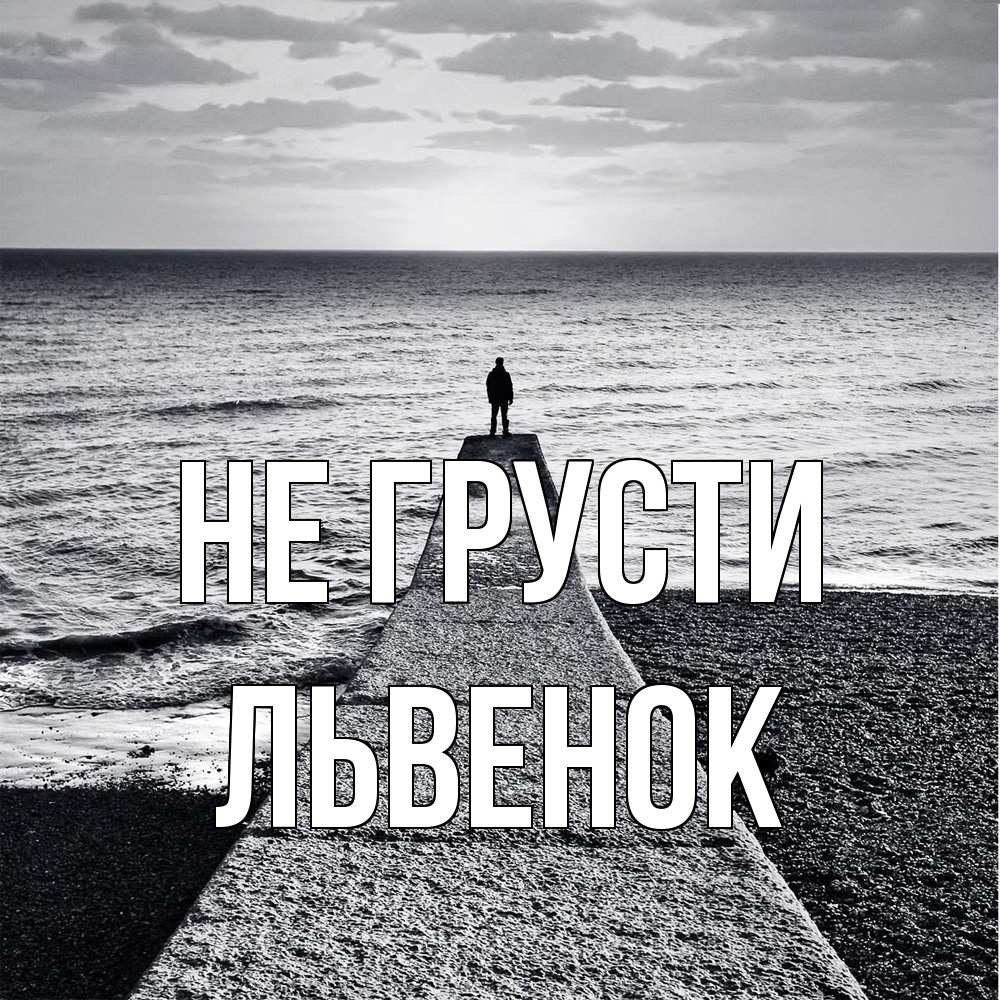Открытка на каждый день с именем, Львенок Не грусти море Прикольная открытка с пожеланием онлайн скачать бесплатно 