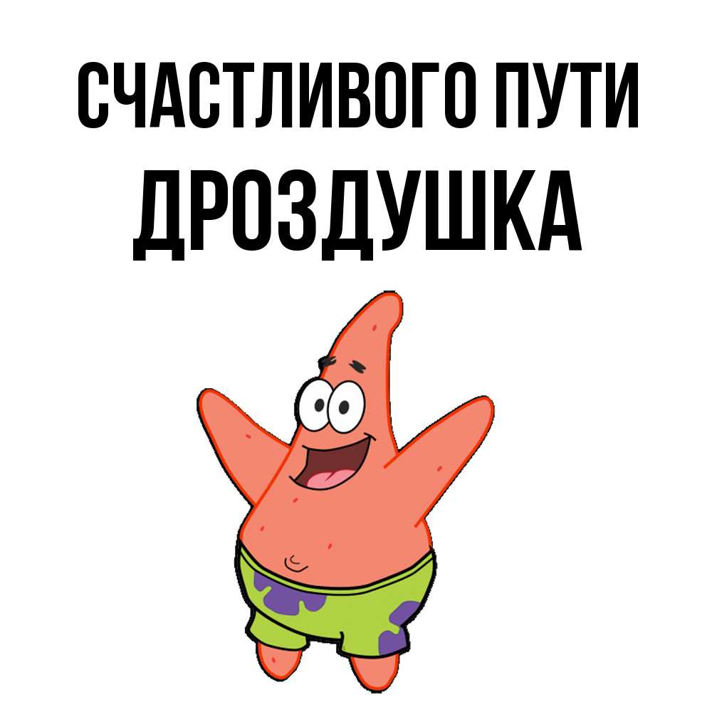 Открытка на каждый день с именем, Дроздушка Счастливого пути желает тебе хорошей дороги Прикольная открытка с пожеланием онлайн скачать бесплатно 