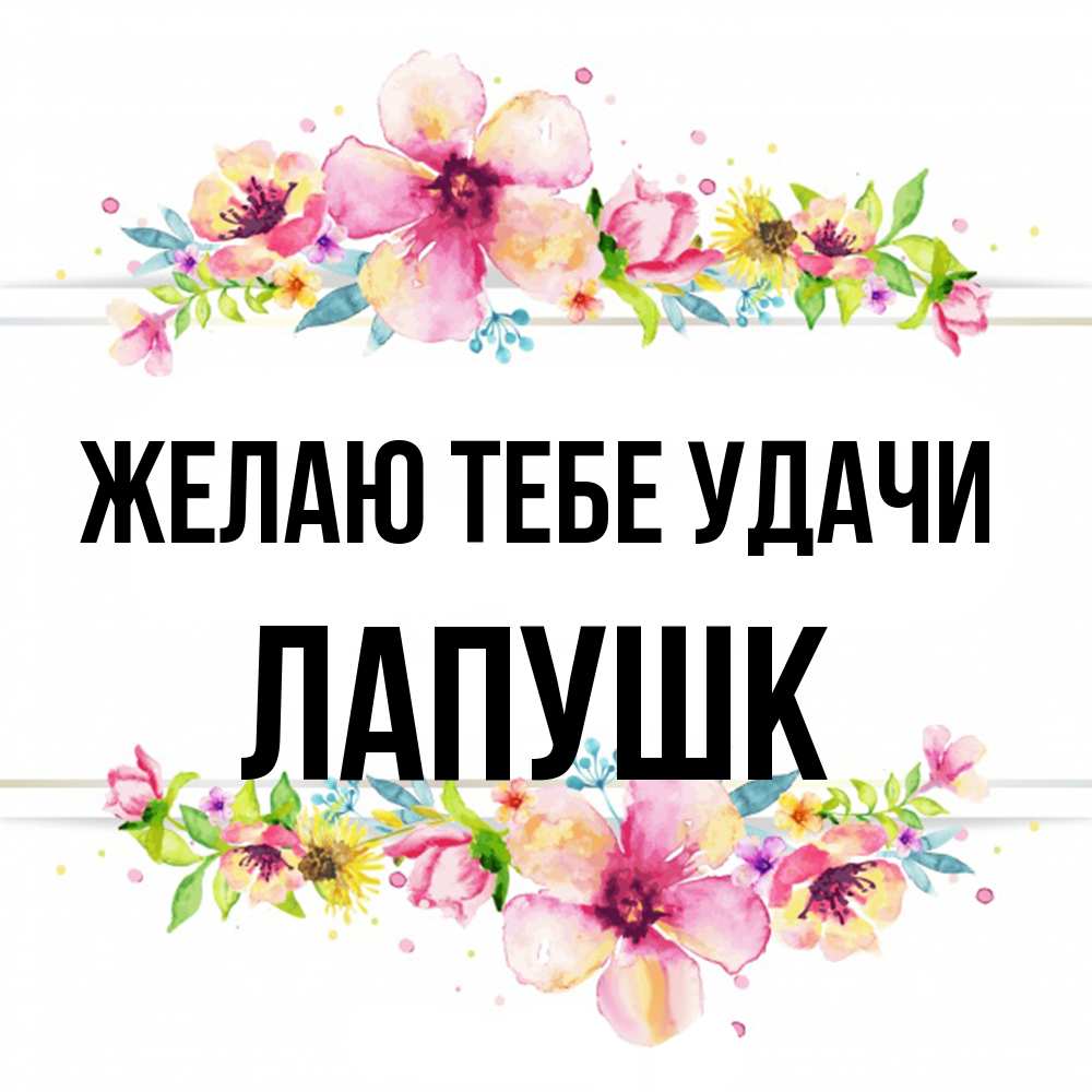 Открытка на каждый день с именем, Лапушк Желаю тебе удачи пусть повезет 1 Прикольная открытка с пожеланием онлайн скачать бесплатно 