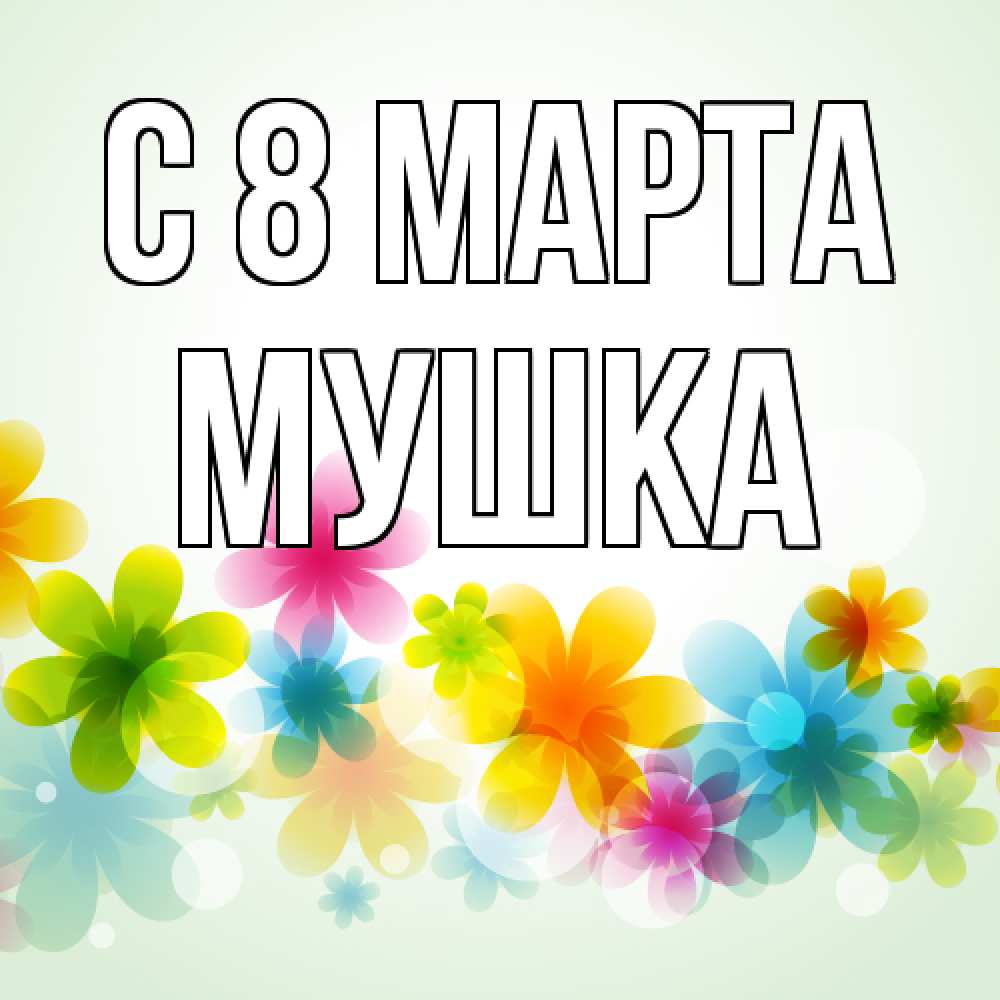 Открытка на каждый день с именем, мушка C 8 МАРТА цветы Прикольная открытка с пожеланием онлайн скачать бесплатно 