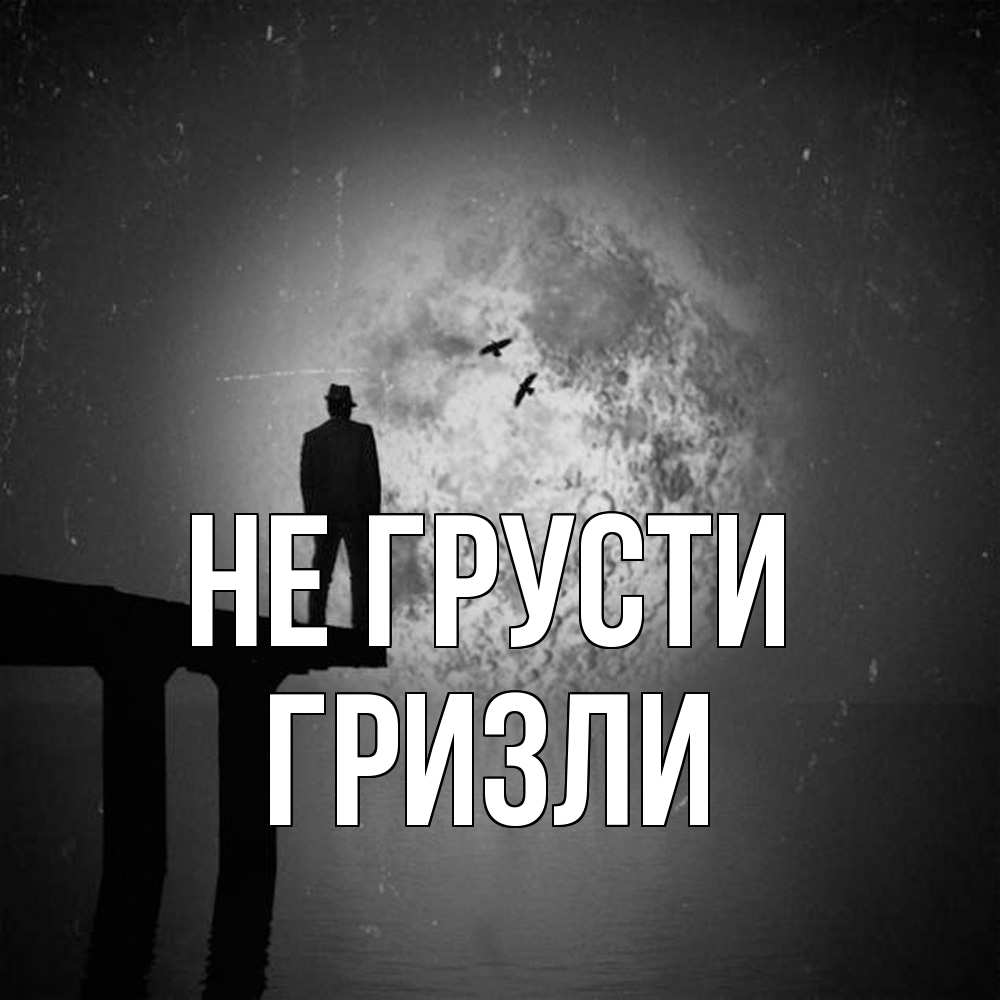 Открытка на каждый день с именем, Гризли Не грусти мужчина на мосту Прикольная открытка с пожеланием онлайн скачать бесплатно 