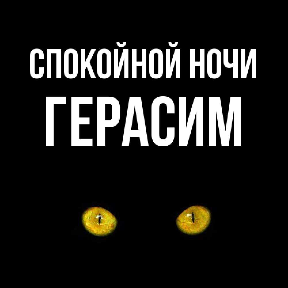Открытка на каждый день с именем, Герасим Спокойной ночи сладких снов бесстрашный мой дружочек Прикольная открытка с пожеланием онлайн скачать бесплатно 