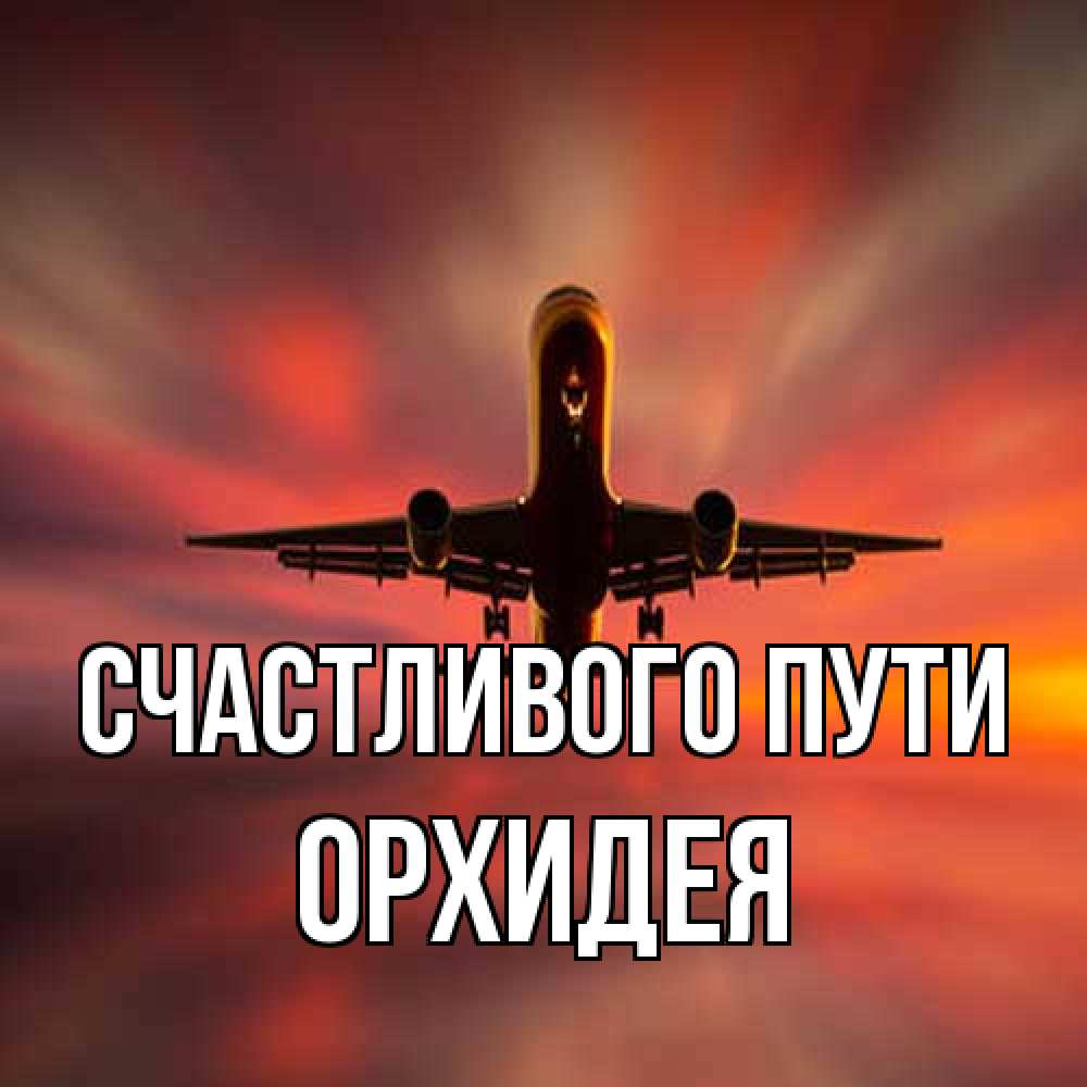 Открытка на каждый день с именем, Орхидея Счастливого пути самолет набирает высоту Прикольная открытка с пожеланием онлайн скачать бесплатно 