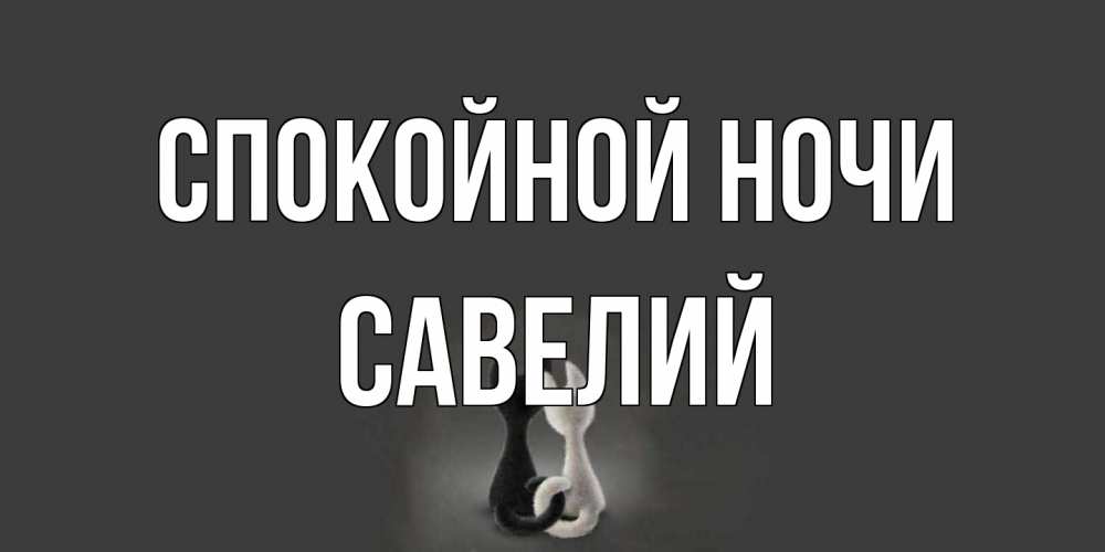 Открытка на каждый день с именем, Савелий Спокойной ночи коты Прикольная открытка с пожеланием онлайн скачать бесплатно 