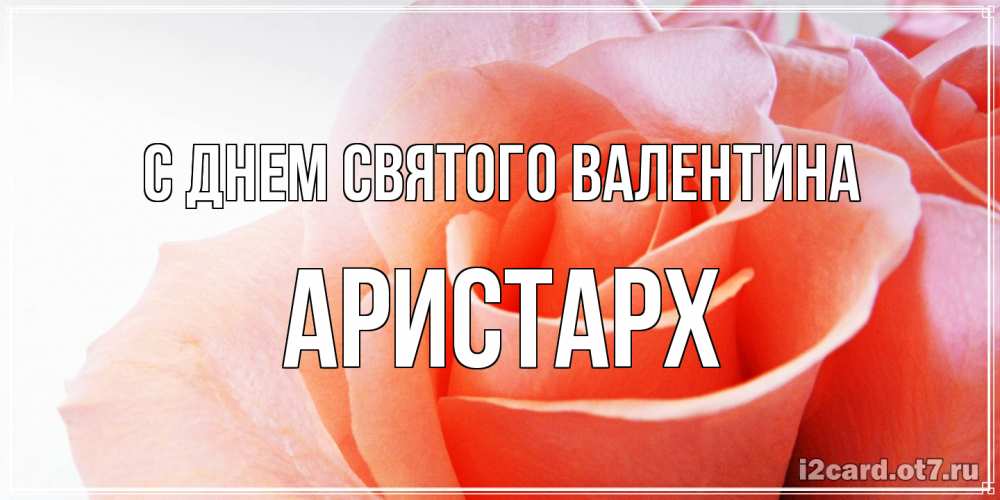 Открытка на каждый день с именем, Аристарх С днем Святого Валентина открытка на день Святого Валентина с розовой розой Прикольная открытка с пожеланием онлайн скачать бесплатно 