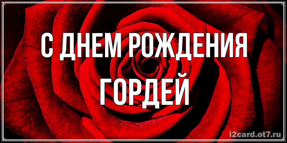 Открытка на каждый день с именем, Гордей С днем рождения алая роза Прикольная открытка с пожеланием онлайн скачать бесплатно 