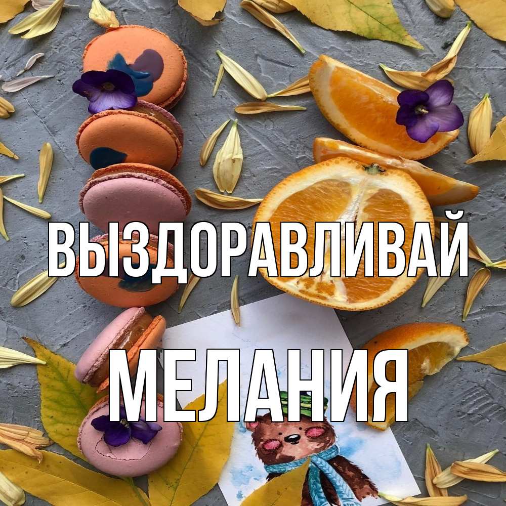 Открытка на каждый день с именем, Мелания Выздоравливай не болейте Прикольная открытка с пожеланием онлайн скачать бесплатно 