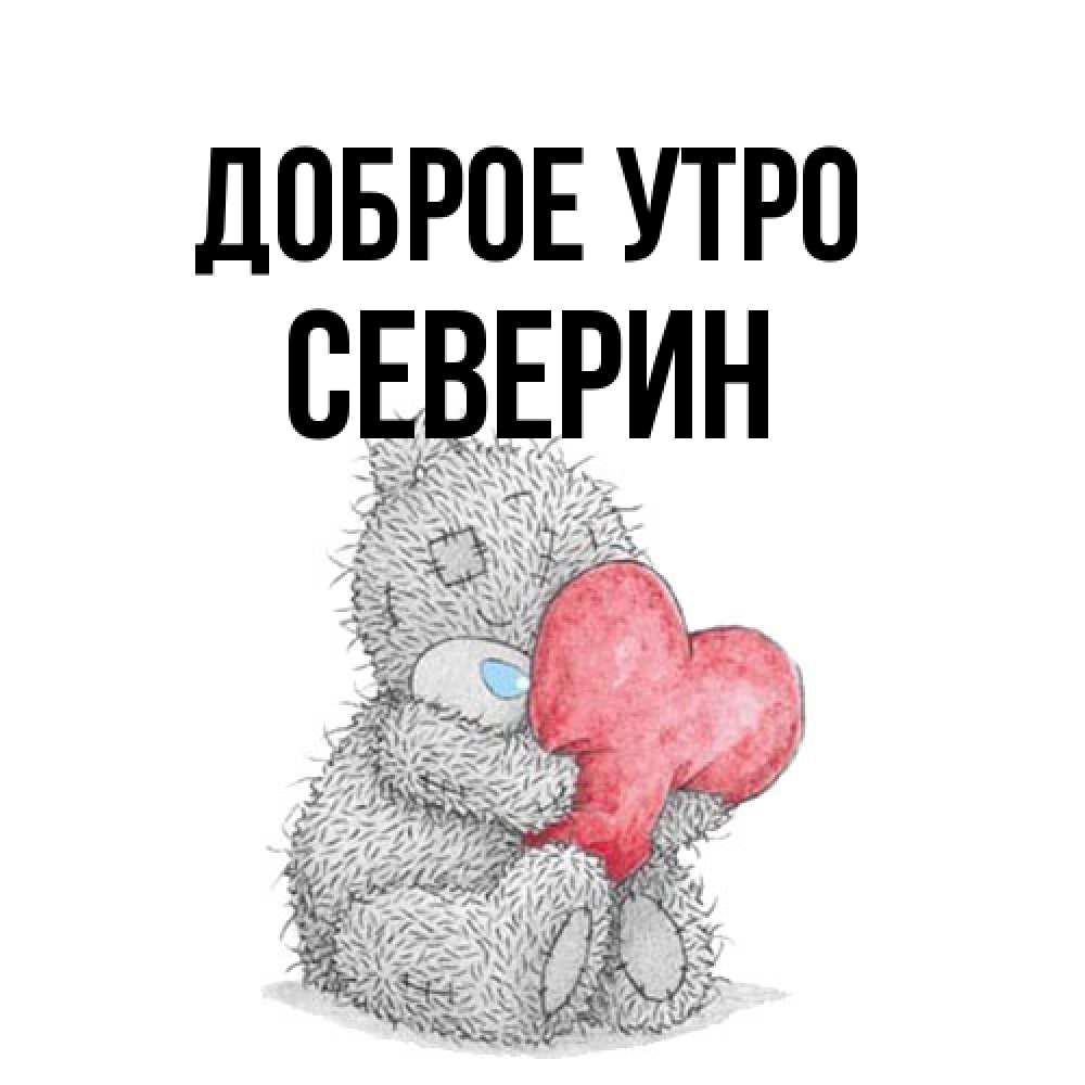 Открытка на каждый день с именем, Северин Доброе утро плюшевые игрушки Прикольная открытка с пожеланием онлайн скачать бесплатно 