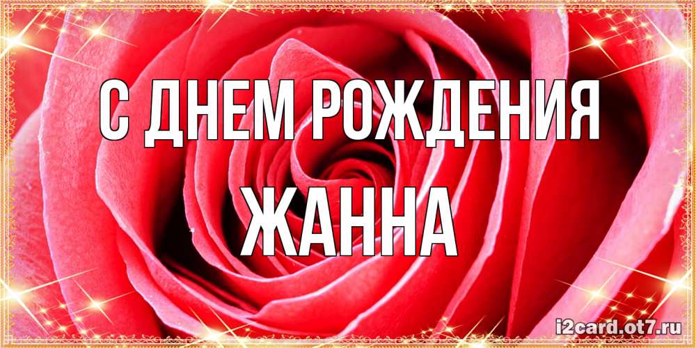 Открытка на каждый день с именем, Жанна С днем рождения розовая роза очень крупный бутон Прикольная открытка с пожеланием онлайн скачать бесплатно 