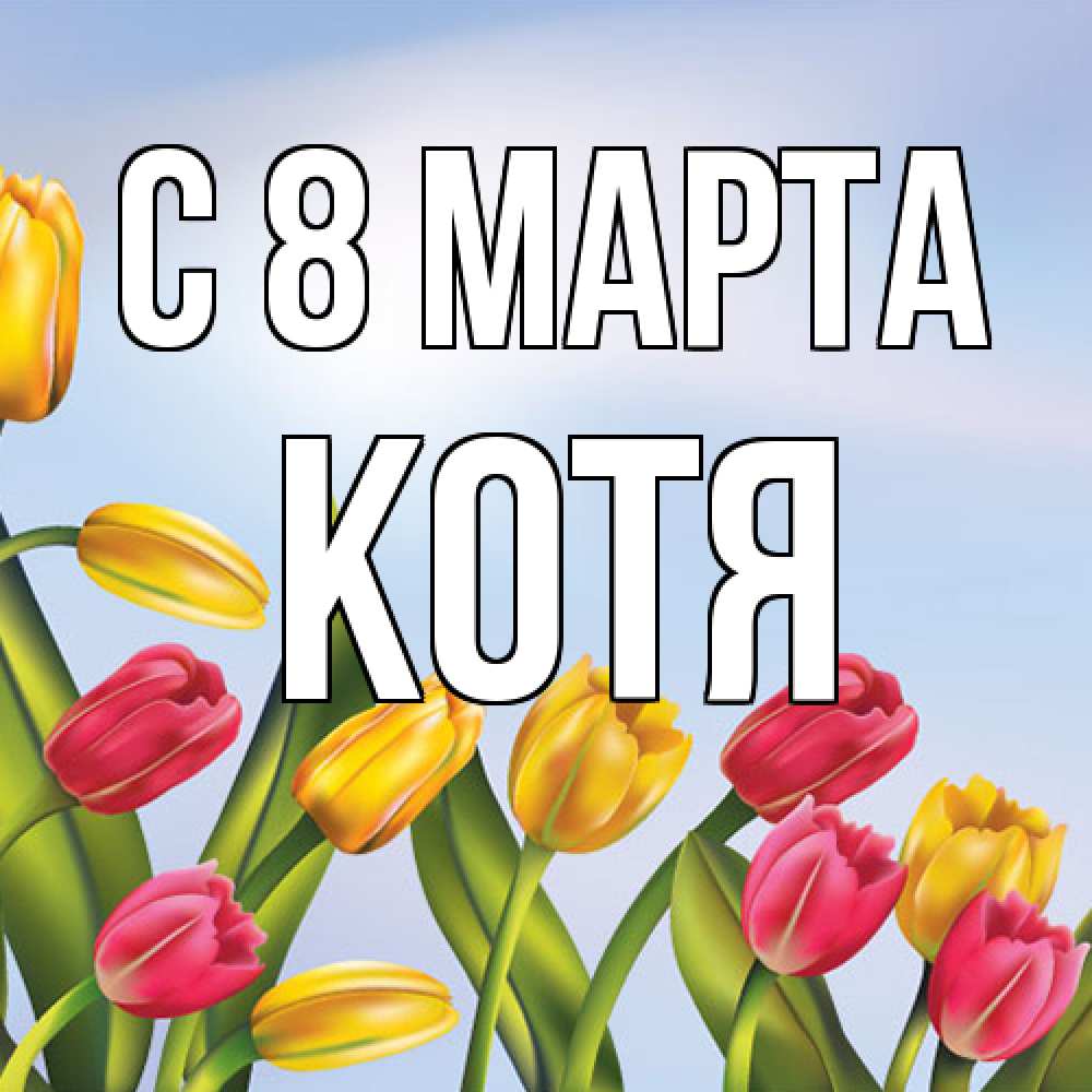 Открытка на каждый день с именем, Котя C 8 МАРТА международный женский день Прикольная открытка с пожеланием онлайн скачать бесплатно 