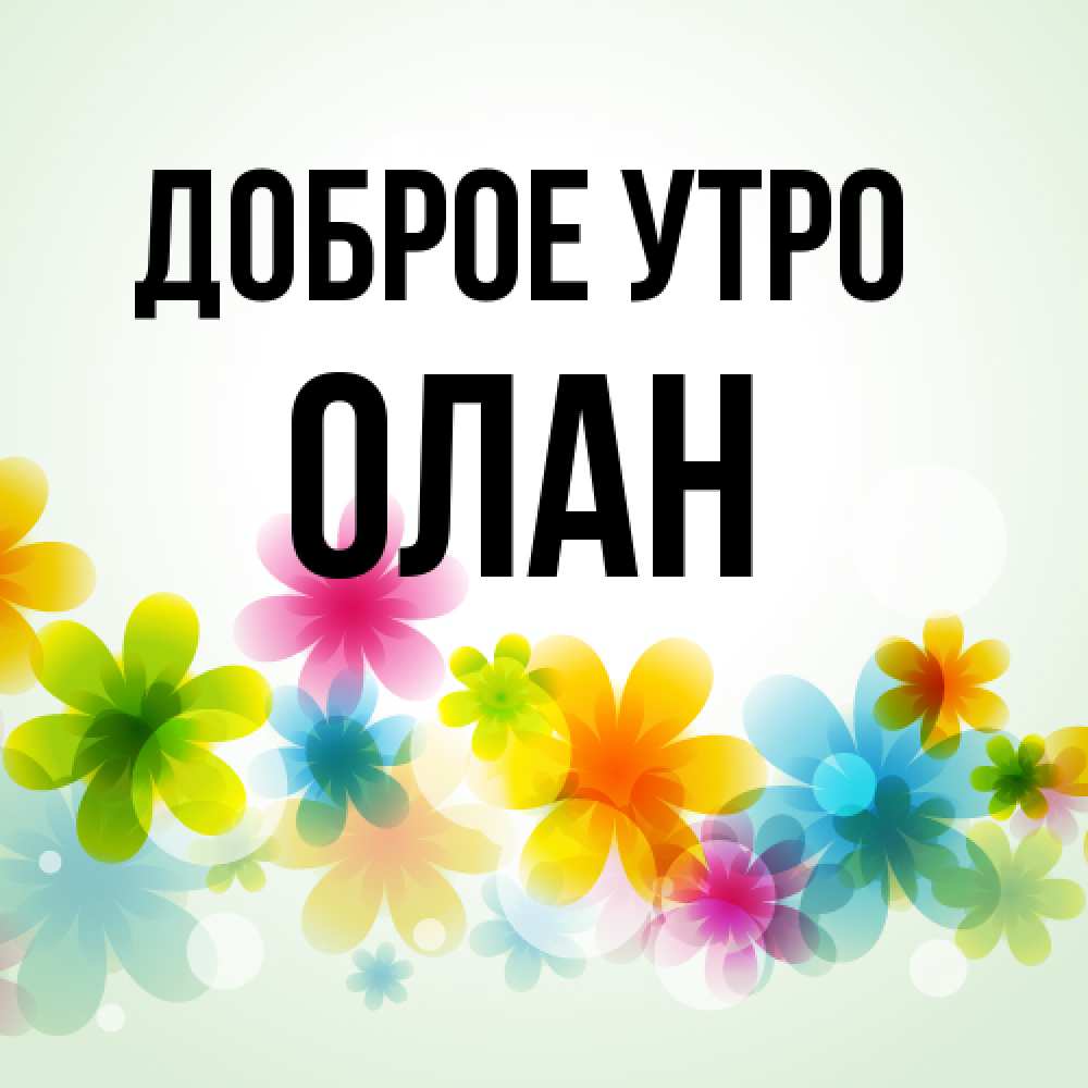 Открытка на каждый день с именем, Олан Доброе утро позитивные цветочки Прикольная открытка с пожеланием онлайн скачать бесплатно 