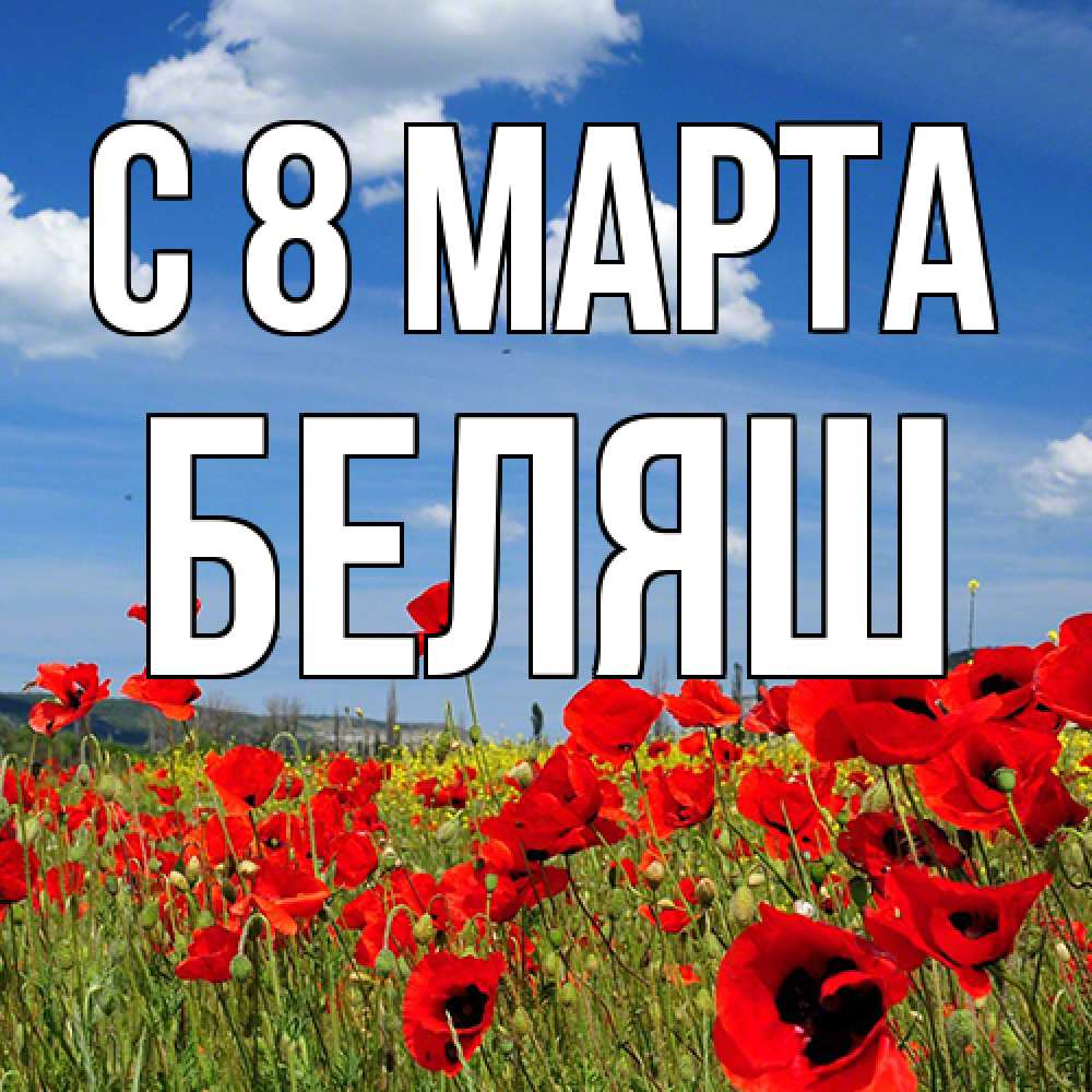 Открытка на каждый день с именем, Беляш C 8 МАРТА международный женский день 1 Прикольная открытка с пожеланием онлайн скачать бесплатно 
