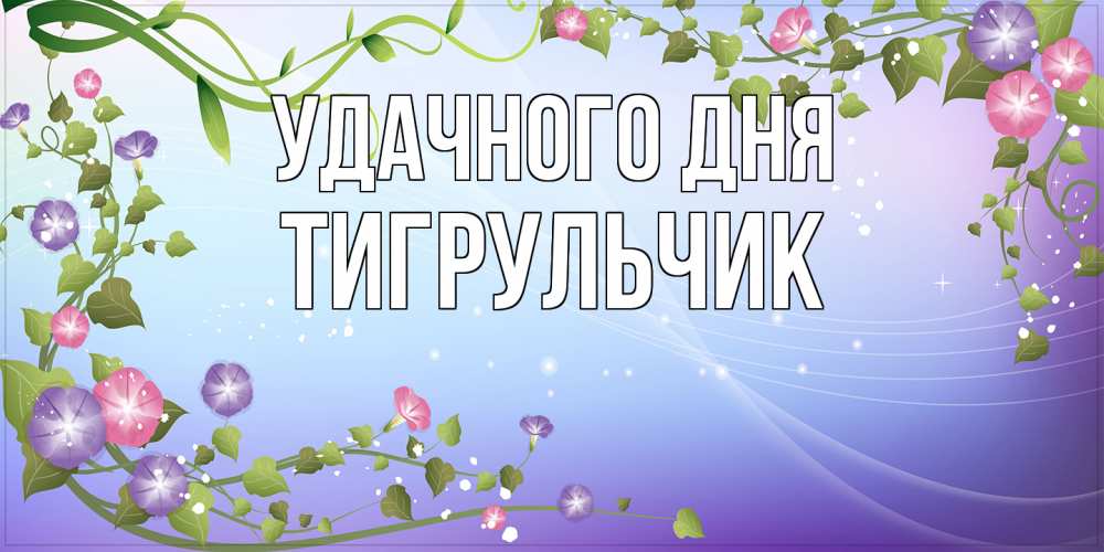 Открытка на каждый день с именем, Тигpульчик Удачного дня хорошего дня Прикольная открытка с пожеланием онлайн скачать бесплатно 