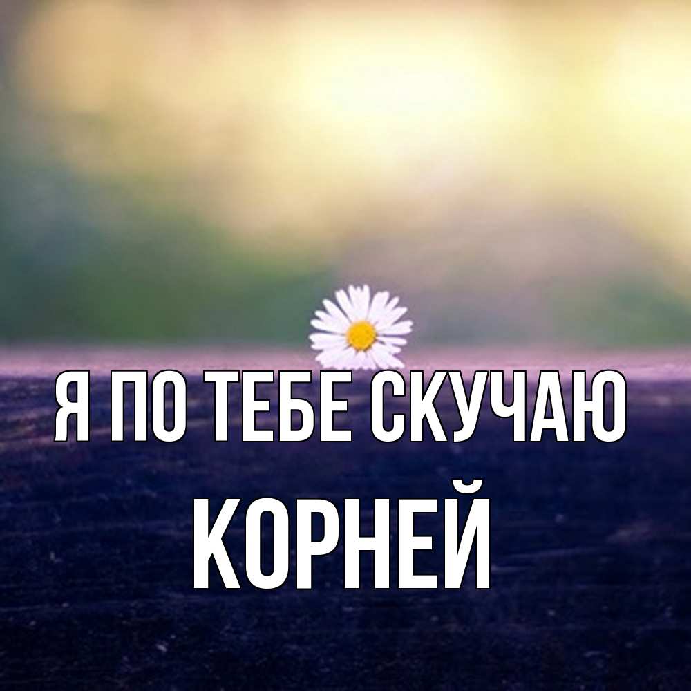 Открытка на каждый день с именем, Корней Я по тебе скучаю приходи в гости Прикольная открытка с пожеланием онлайн скачать бесплатно 