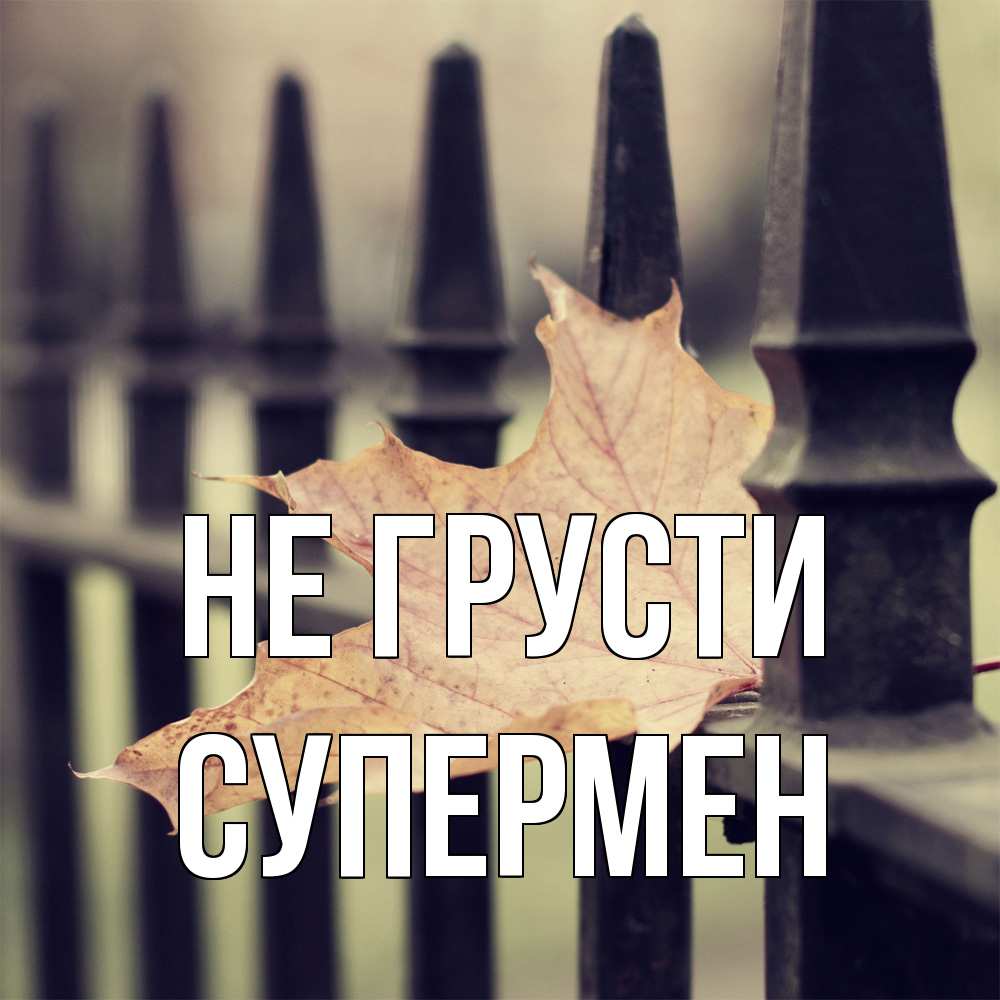 Открытка на каждый день с именем, Супермен Не грусти лист клена Прикольная открытка с пожеланием онлайн скачать бесплатно 