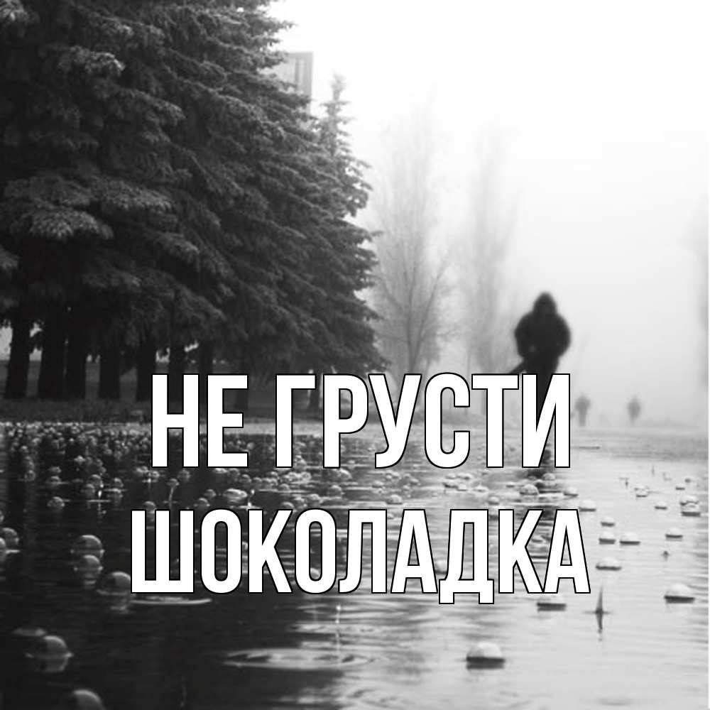 Открытка на каждый день с именем, Шоколадка Не грусти улица под дождем Прикольная открытка с пожеланием онлайн скачать бесплатно 