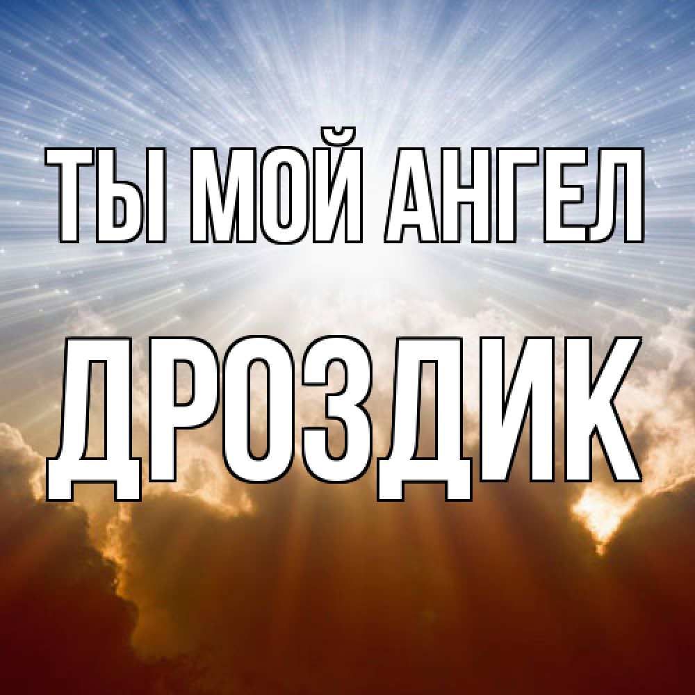Открытка на каждый день с именем, Дроздик Ты мой ангел ангельский свет на небе Прикольная открытка с пожеланием онлайн скачать бесплатно 