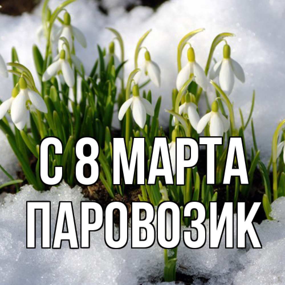 Открытка на каждый день с именем, паровозик C 8 МАРТА цветы весенние Прикольная открытка с пожеланием онлайн скачать бесплатно 