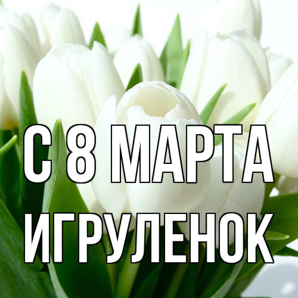 Открытка на каждый день с именем, Игpуленок C 8 МАРТА цветы Прикольная открытка с пожеланием онлайн скачать бесплатно 