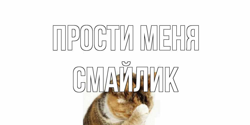 Открытка на каждый день с именем, Смайлик Прости меня кот Прикольная открытка с пожеланием онлайн скачать бесплатно 