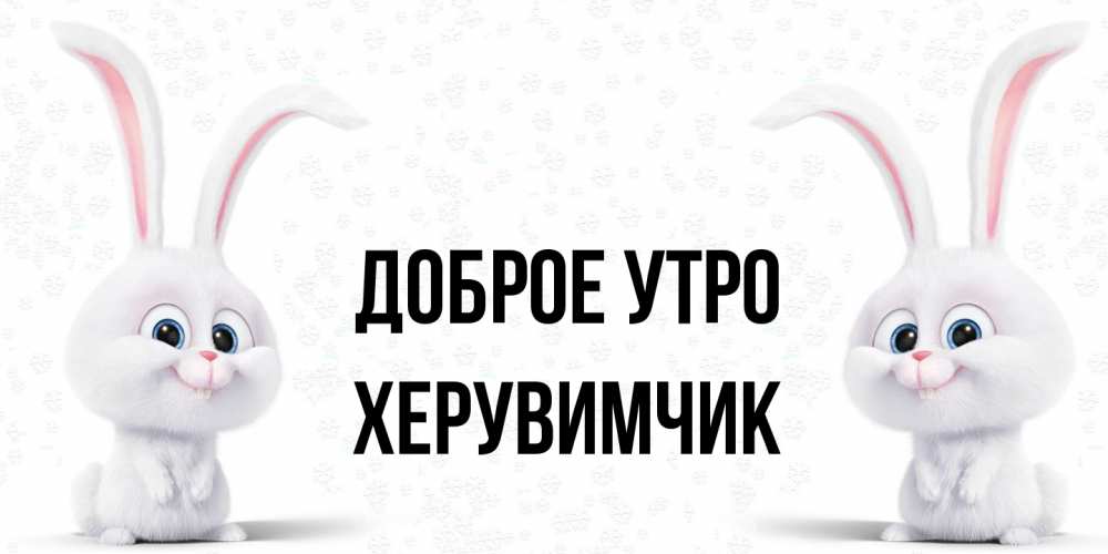 Открытка на каждый день с именем, Хеpувимчик Доброе утро кролики с длинными ушками Прикольная открытка с пожеланием онлайн скачать бесплатно 
