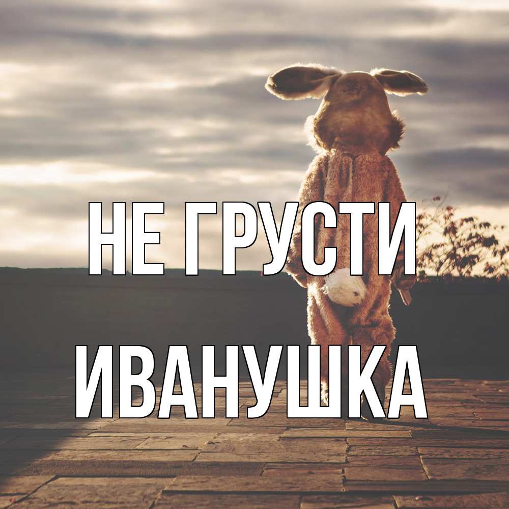 Открытка на каждый день с именем, Иванушка Не грусти со спины Прикольная открытка с пожеланием онлайн скачать бесплатно 