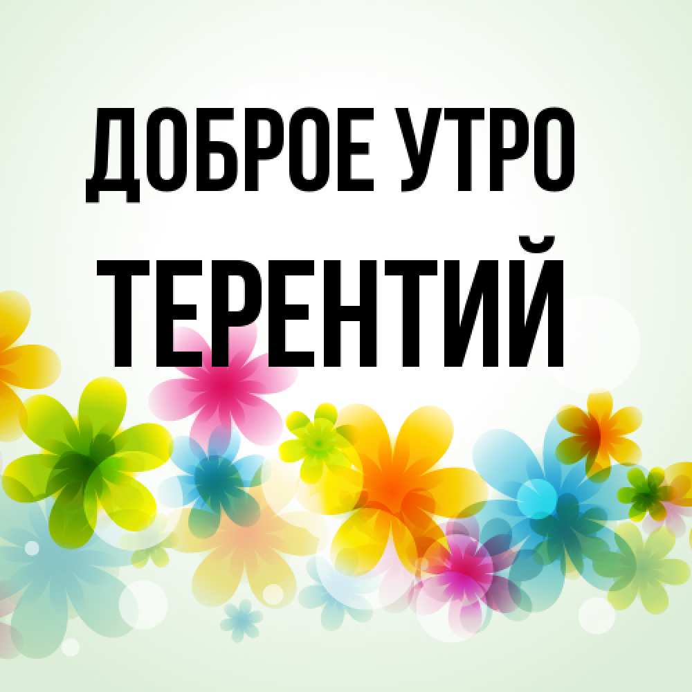Открытка на каждый день с именем, Терентий Доброе утро позитивные цветочки Прикольная открытка с пожеланием онлайн скачать бесплатно 