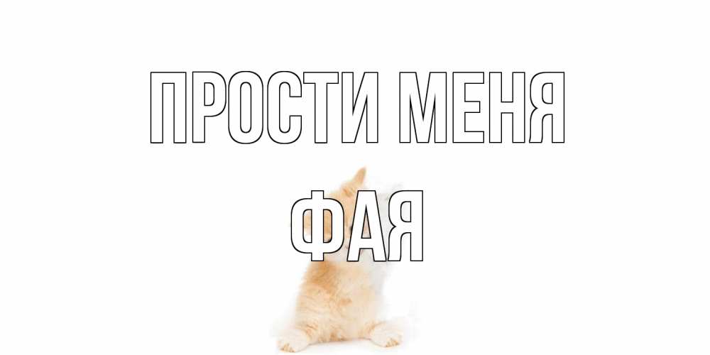 Открытка на каждый день с именем, Фая Прости меня кот Прикольная открытка с пожеланием онлайн скачать бесплатно 