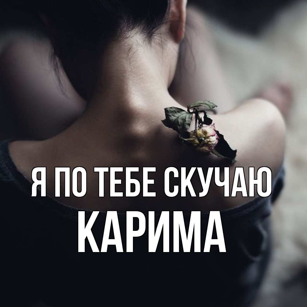 Открытка на каждый день с именем, Карима Я по тебе скучаю засох цветок Прикольная открытка с пожеланием онлайн скачать бесплатно 