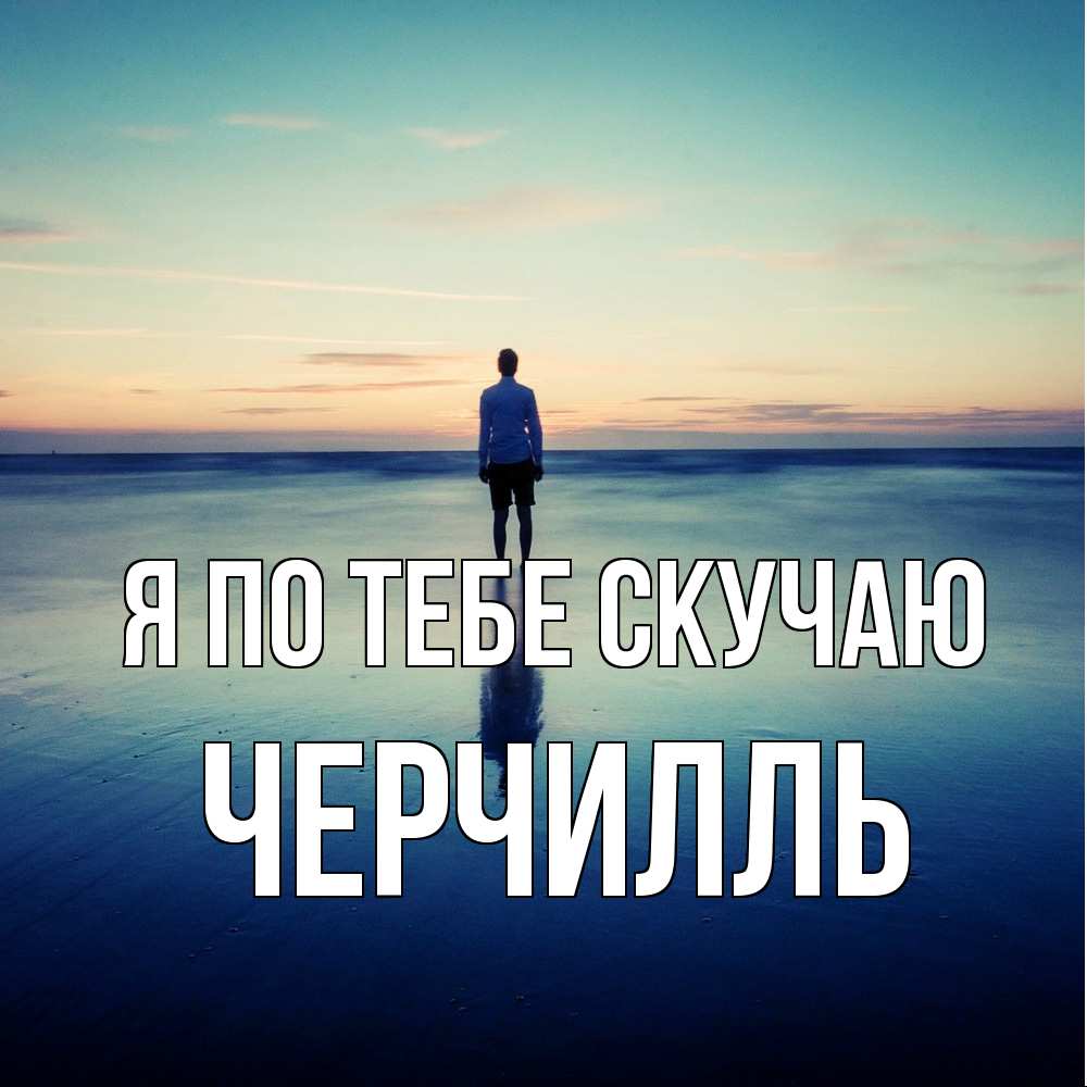 Открытка на каждый день с именем, Черчилль Я по тебе скучаю зима Прикольная открытка с пожеланием онлайн скачать бесплатно 