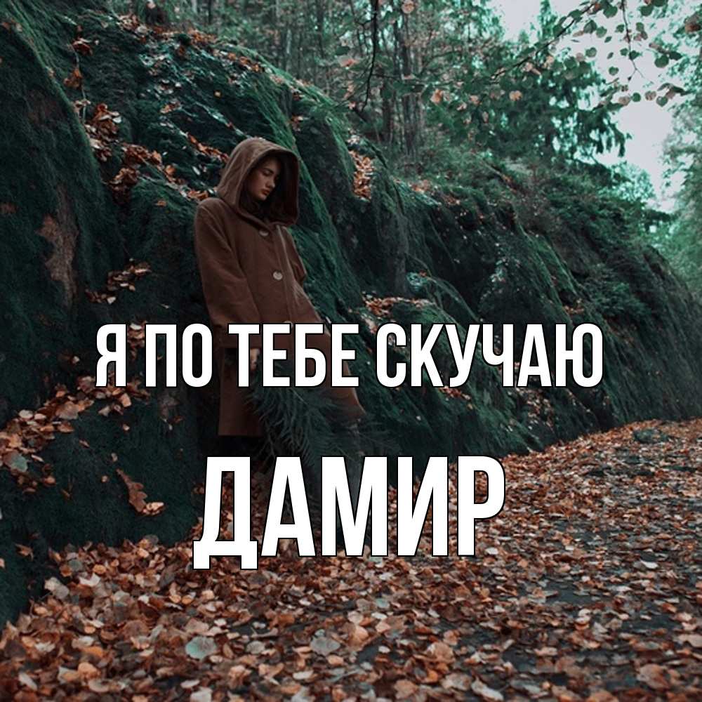 Открытка на каждый день с именем, Дамир Я по тебе скучаю скука 1 Прикольная открытка с пожеланием онлайн скачать бесплатно 