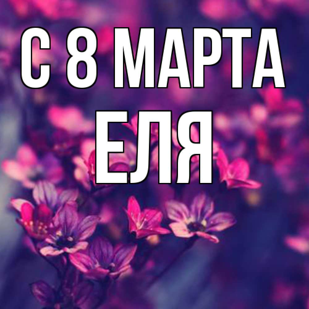 Открытка на каждый день с именем, Еля C 8 МАРТА небольшие цветы 1 Прикольная открытка с пожеланием онлайн скачать бесплатно 