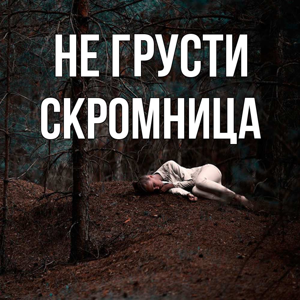 Открытка на каждый день с именем, Скромница Не грусти лес Прикольная открытка с пожеланием онлайн скачать бесплатно 