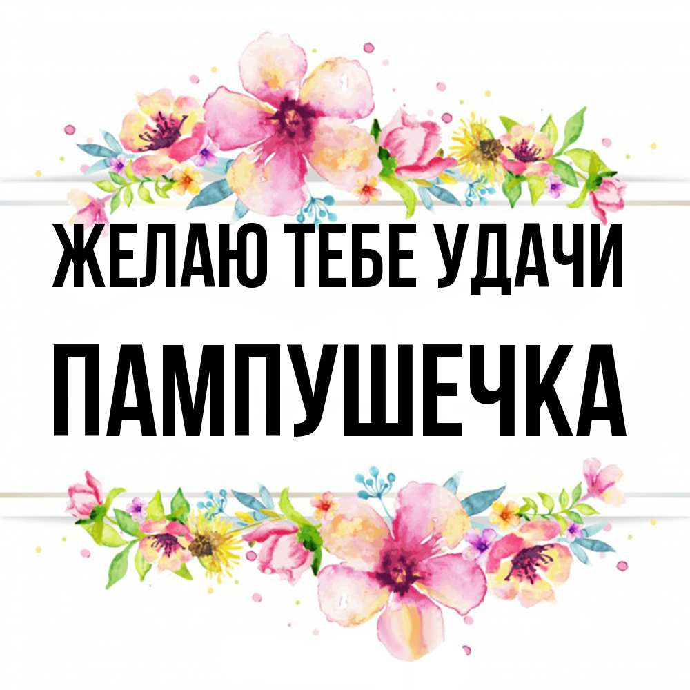 Открытка на каждый день с именем, пампушечка Желаю тебе удачи пусть повезет 1 Прикольная открытка с пожеланием онлайн скачать бесплатно 