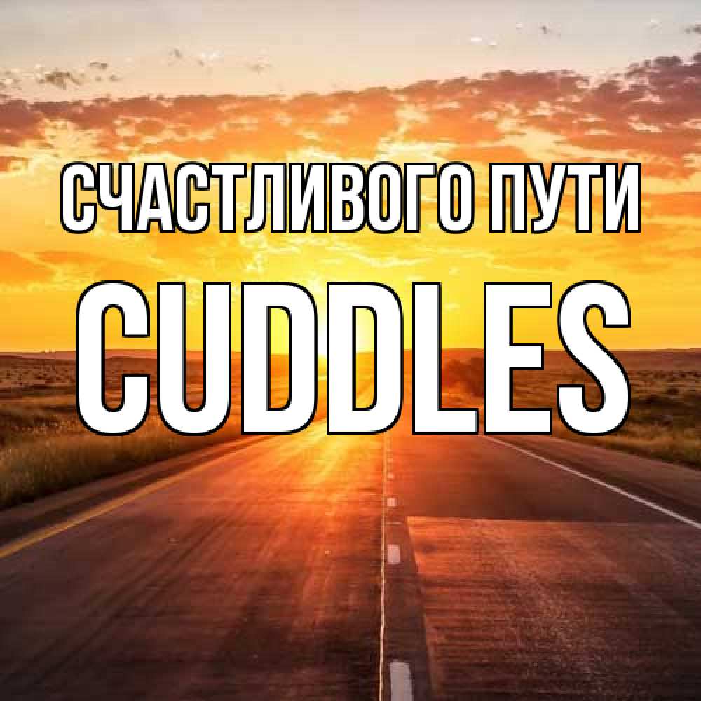 Открытка на каждый день с именем, Cuddles Счастливого пути солнечный свет, закат Прикольная открытка с пожеланием онлайн скачать бесплатно 