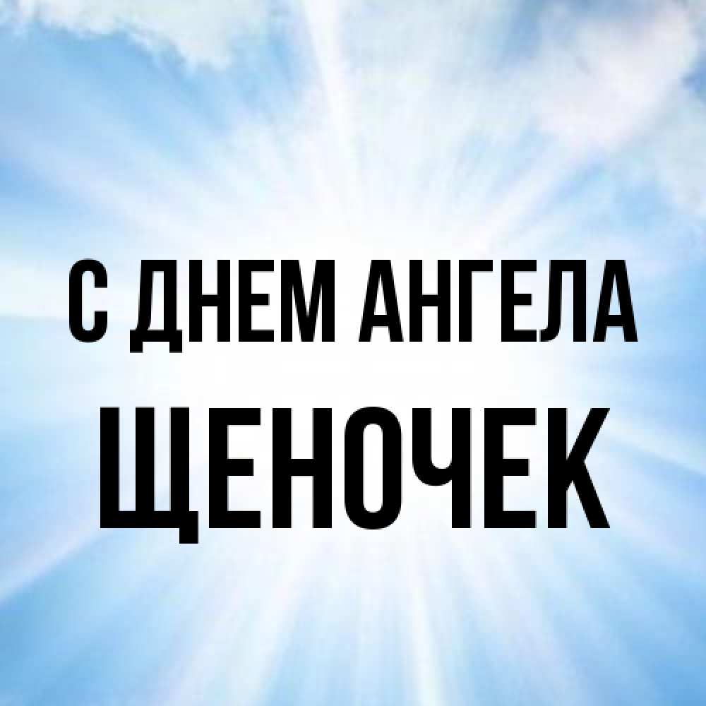 Открытка на каждый день с именем, Щеночек С днем ангела свет небесный Прикольная открытка с пожеланием онлайн скачать бесплатно 