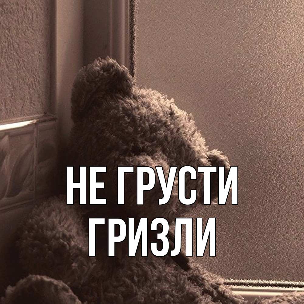 Открытка на каждый день с именем, Гризли Не грусти стекол рефленое Прикольная открытка с пожеланием онлайн скачать бесплатно 