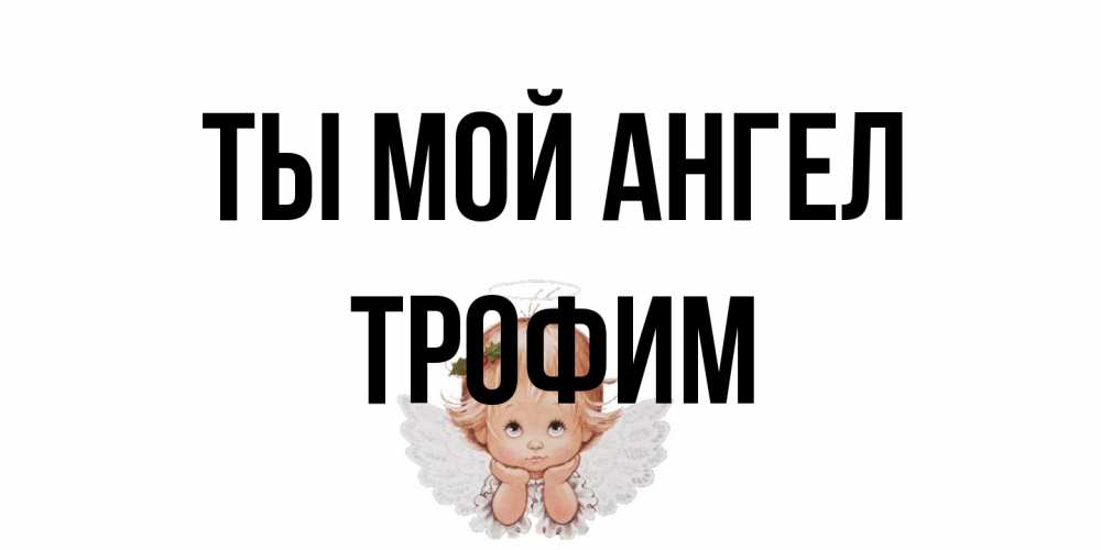 Открытка на каждый день с именем, Трофим Ты мой ангел ангел Прикольная открытка с пожеланием онлайн скачать бесплатно 