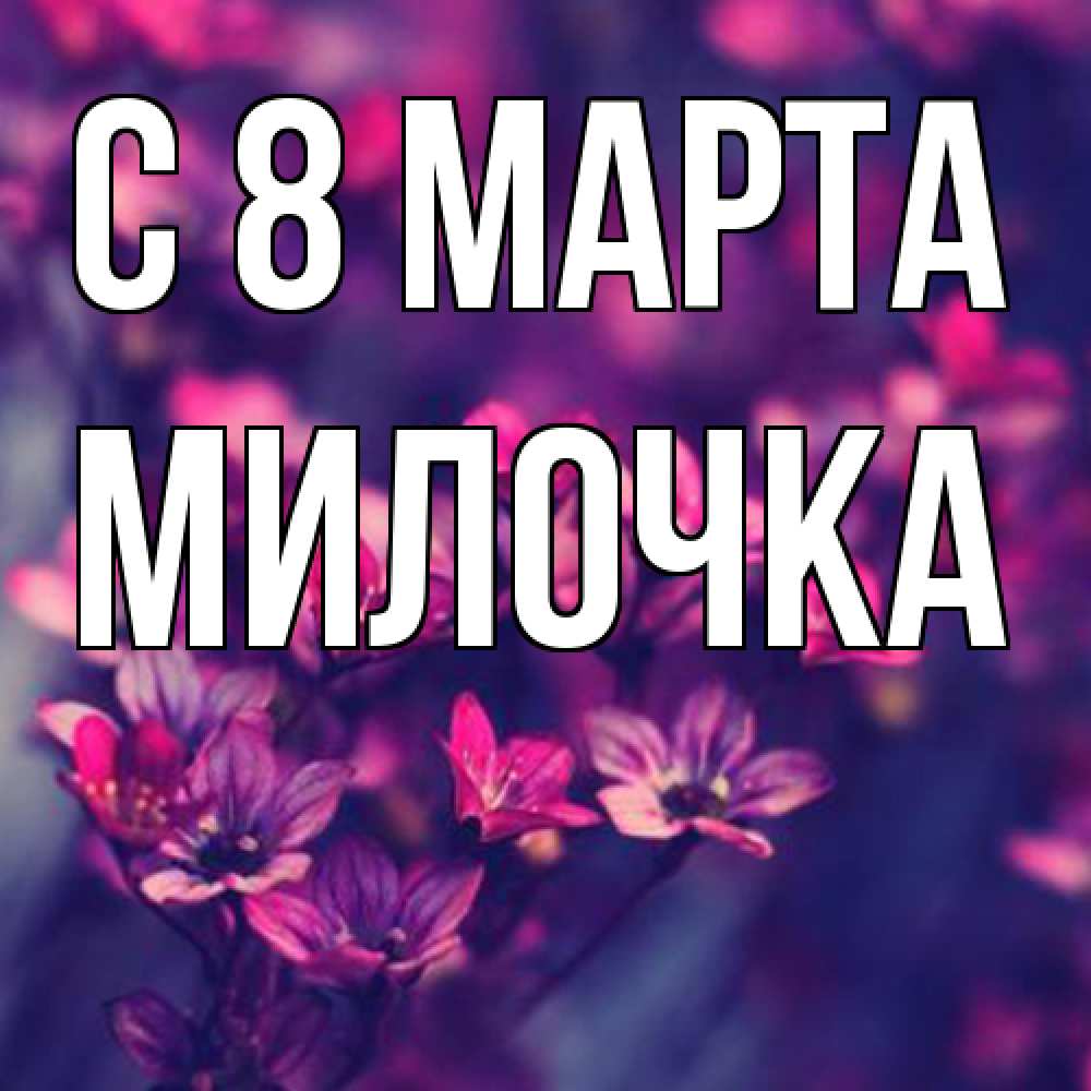 Открытка на каждый день с именем, Милочка C 8 МАРТА небольшие цветы 1 Прикольная открытка с пожеланием онлайн скачать бесплатно 