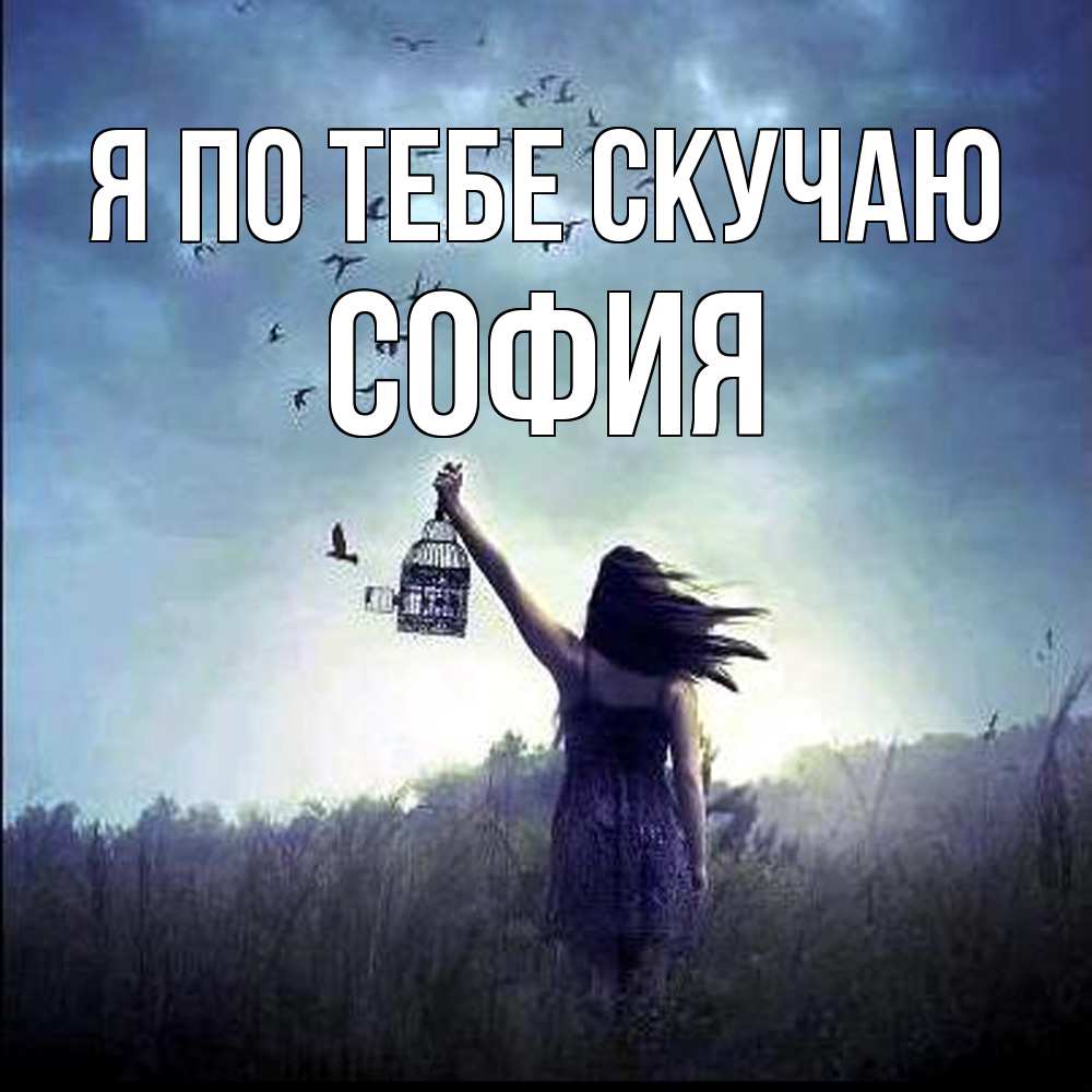 Открытка на каждый день с именем, София Я по тебе скучаю приходи ко мне Прикольная открытка с пожеланием онлайн скачать бесплатно 