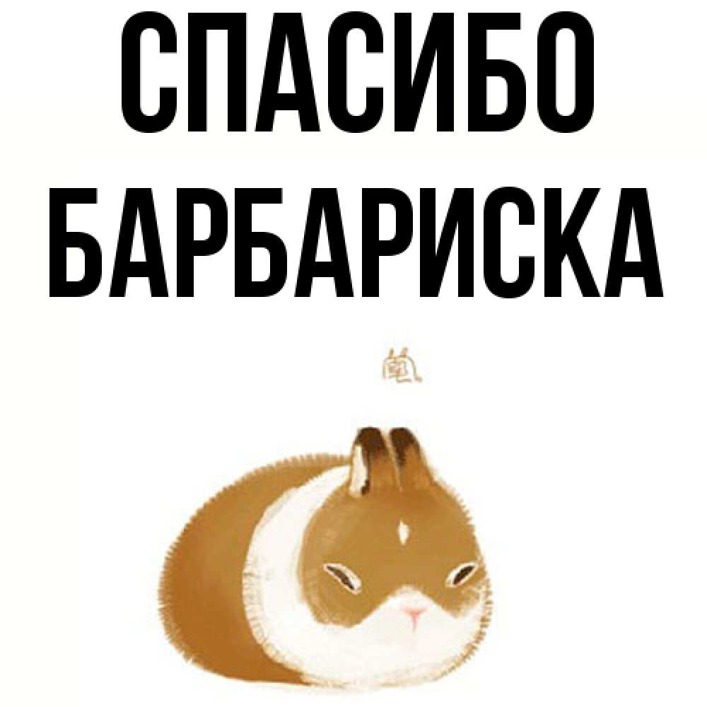 Открытка на каждый день с именем, барбариска Спасибо коричнево белый домашний питомец Прикольная открытка с пожеланием онлайн скачать бесплатно 