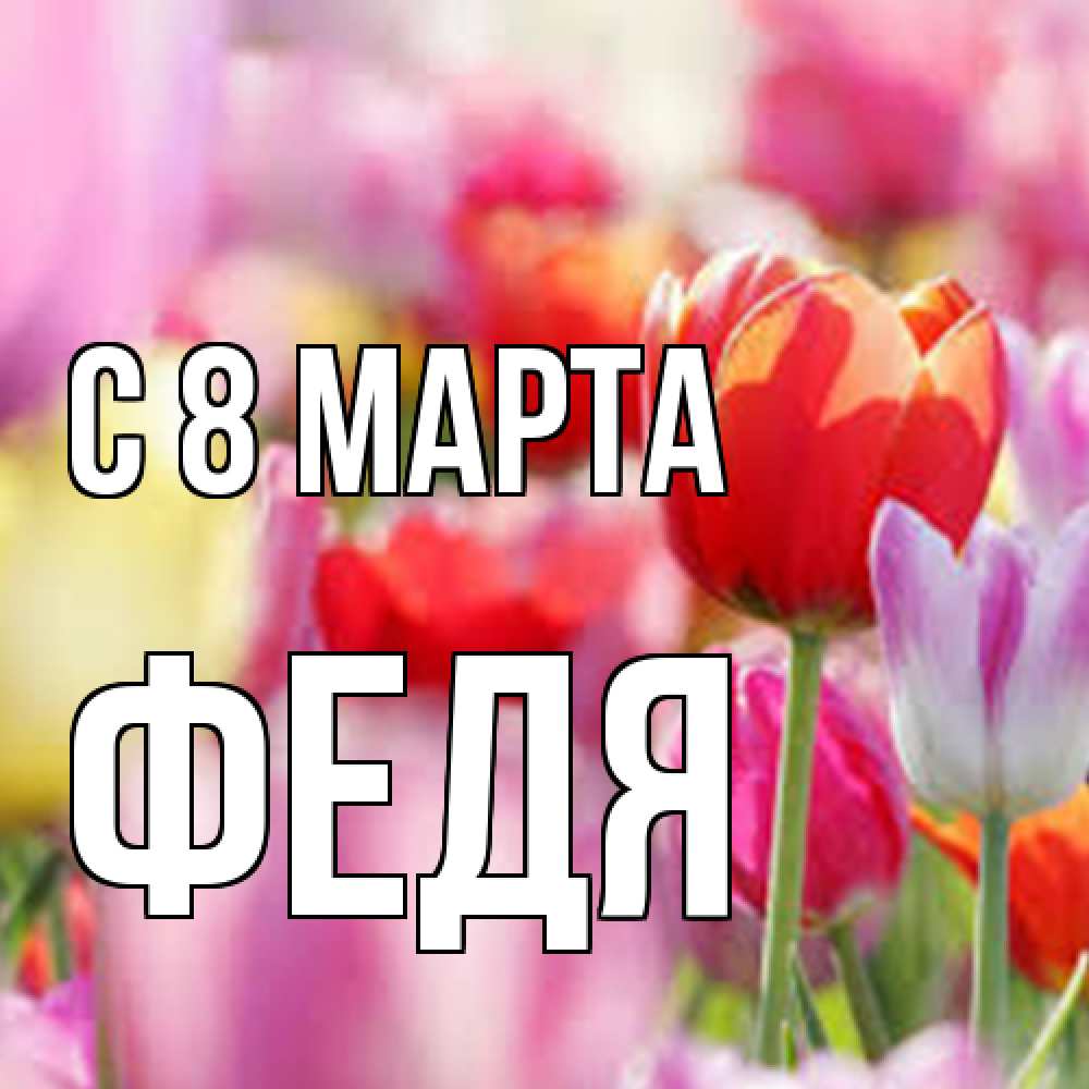 Открытка на каждый день с именем, Федя C 8 МАРТА на международный женский день 2 Прикольная открытка с пожеланием онлайн скачать бесплатно 
