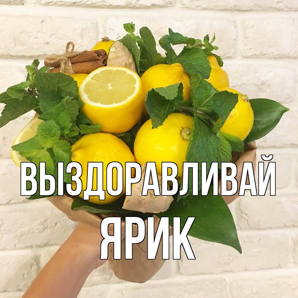 Открытка на каждый день с именем, Ярик Выздоравливай витамины Прикольная открытка с пожеланием онлайн скачать бесплатно 