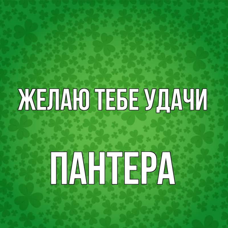 Картинка Желаю тебе удачи, Пантера