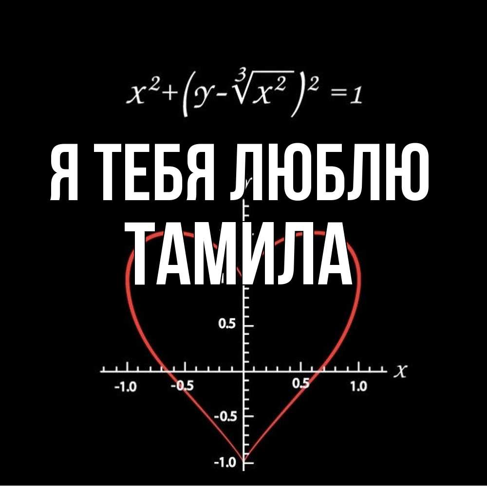 Открытка на каждый день с именем, ТАМИЛА Я тебя люблю сердечная формула Прикольная открытка с пожеланием онлайн скачать бесплатно 