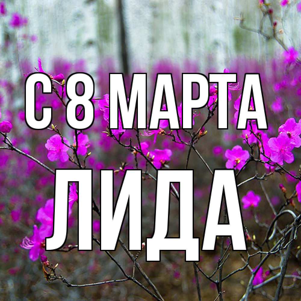 Открытка на каждый день с именем, Лида C 8 МАРТА дикие цветы Прикольная открытка с пожеланием онлайн скачать бесплатно 