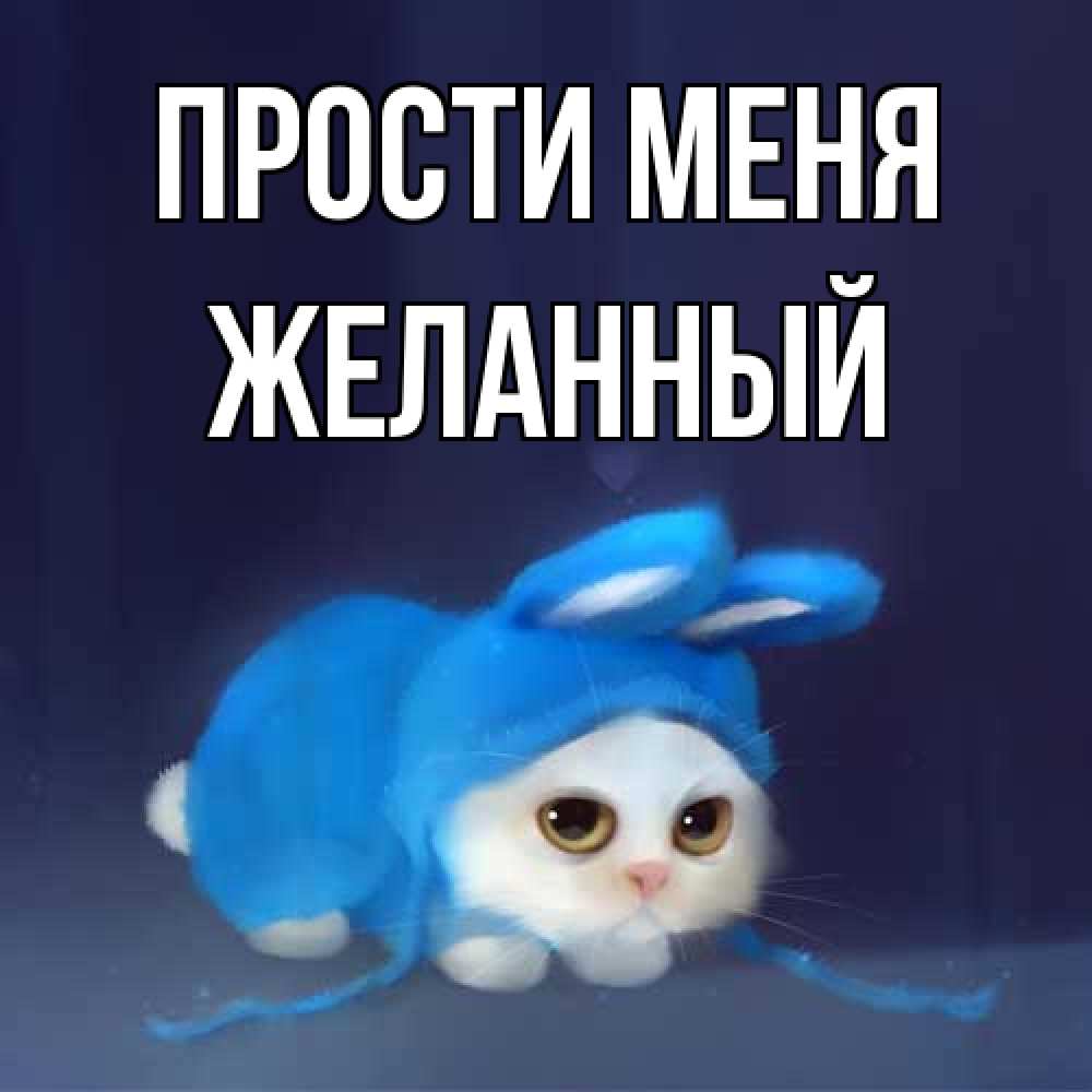 Открытка на каждый день с именем, Желанный Прости меня невинный котозай просит прощения Прикольная открытка с пожеланием онлайн скачать бесплатно 
