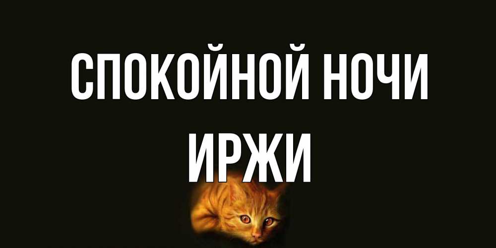 Открытка на каждый день с именем, Иржи Спокойной ночи кот Прикольная открытка с пожеланием онлайн скачать бесплатно 