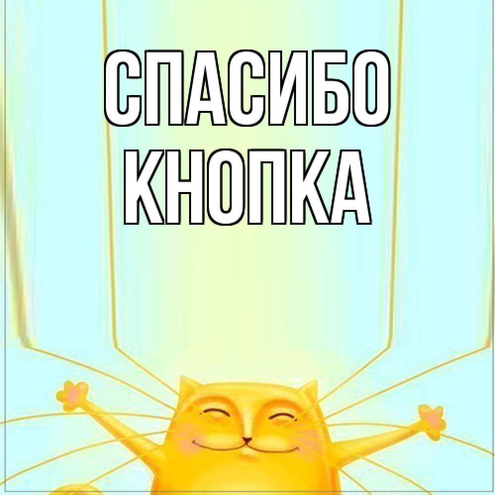 Открытка на каждый день с именем, Кнопка Спасибо кот с усами благодарит Прикольная открытка с пожеланием онлайн скачать бесплатно 